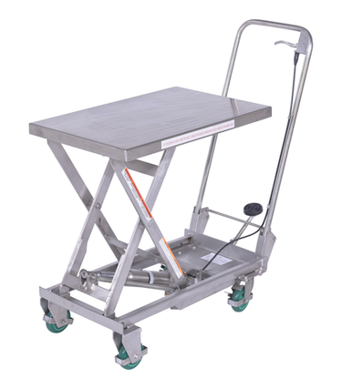 Stainless Steel Scissor Cart 17-3/4 In. x 27-5/8 In. 300 Lb. Capacity Silver